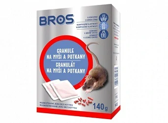 Granule na myši a potkany, Rodenticid BROS 7x20g