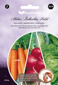 Mrkev Naomi, Ředkvička Lada a Salát Lento 3x2m (výsevný pásek)