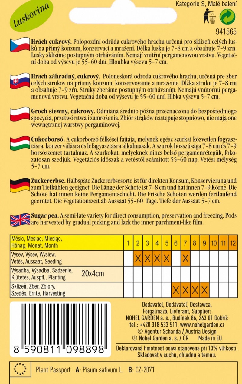 Hrách cukrový (semena)