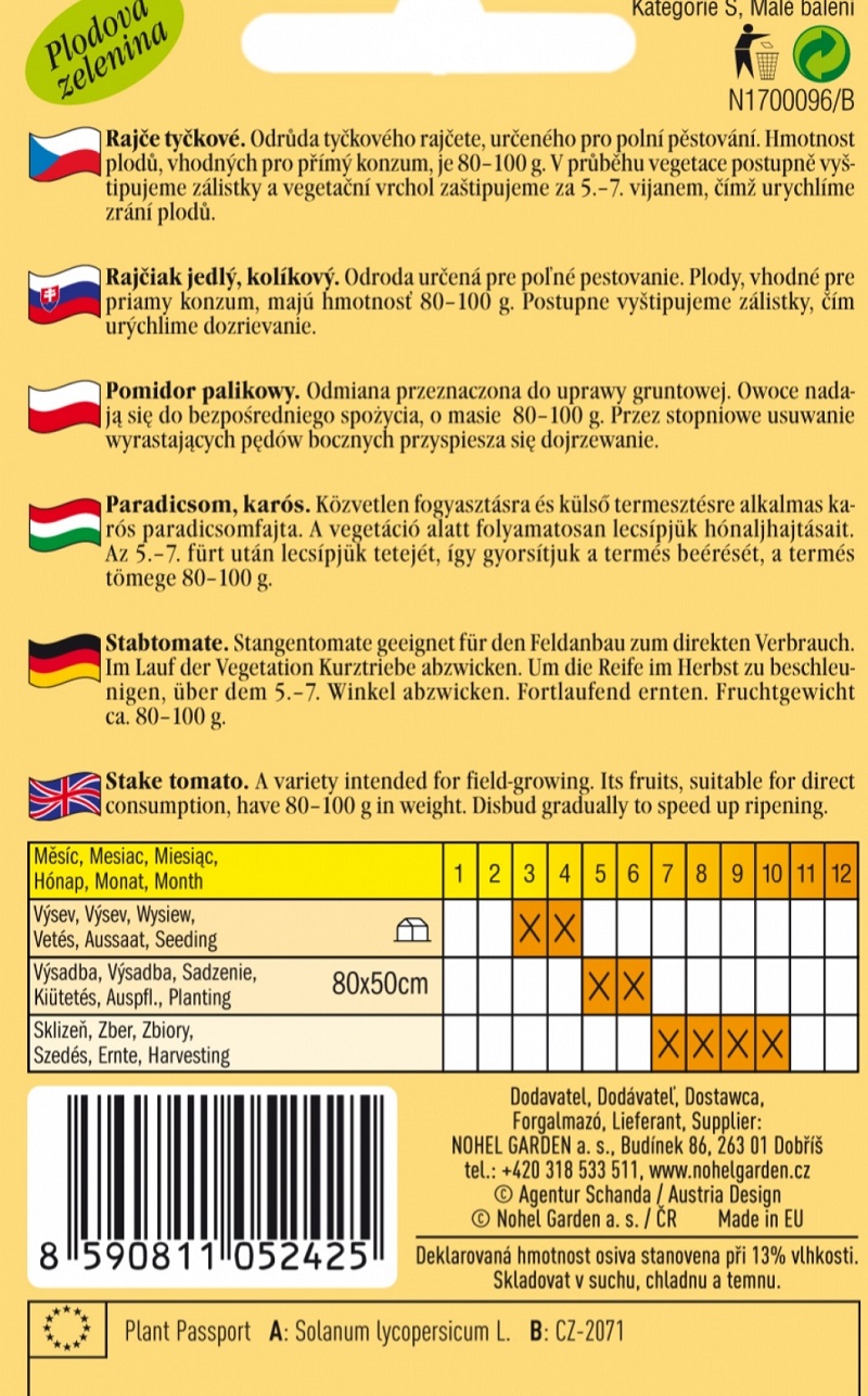 Rajče tyčkové Sláva Porýní (semena)