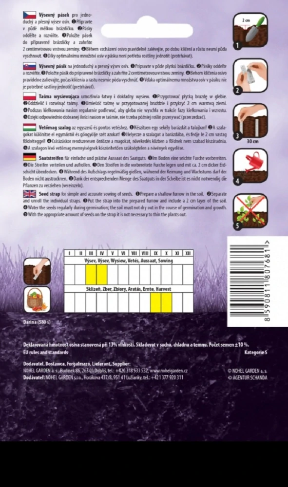 Mrkev pozdní Darina 3x2m (výsevný pásek)