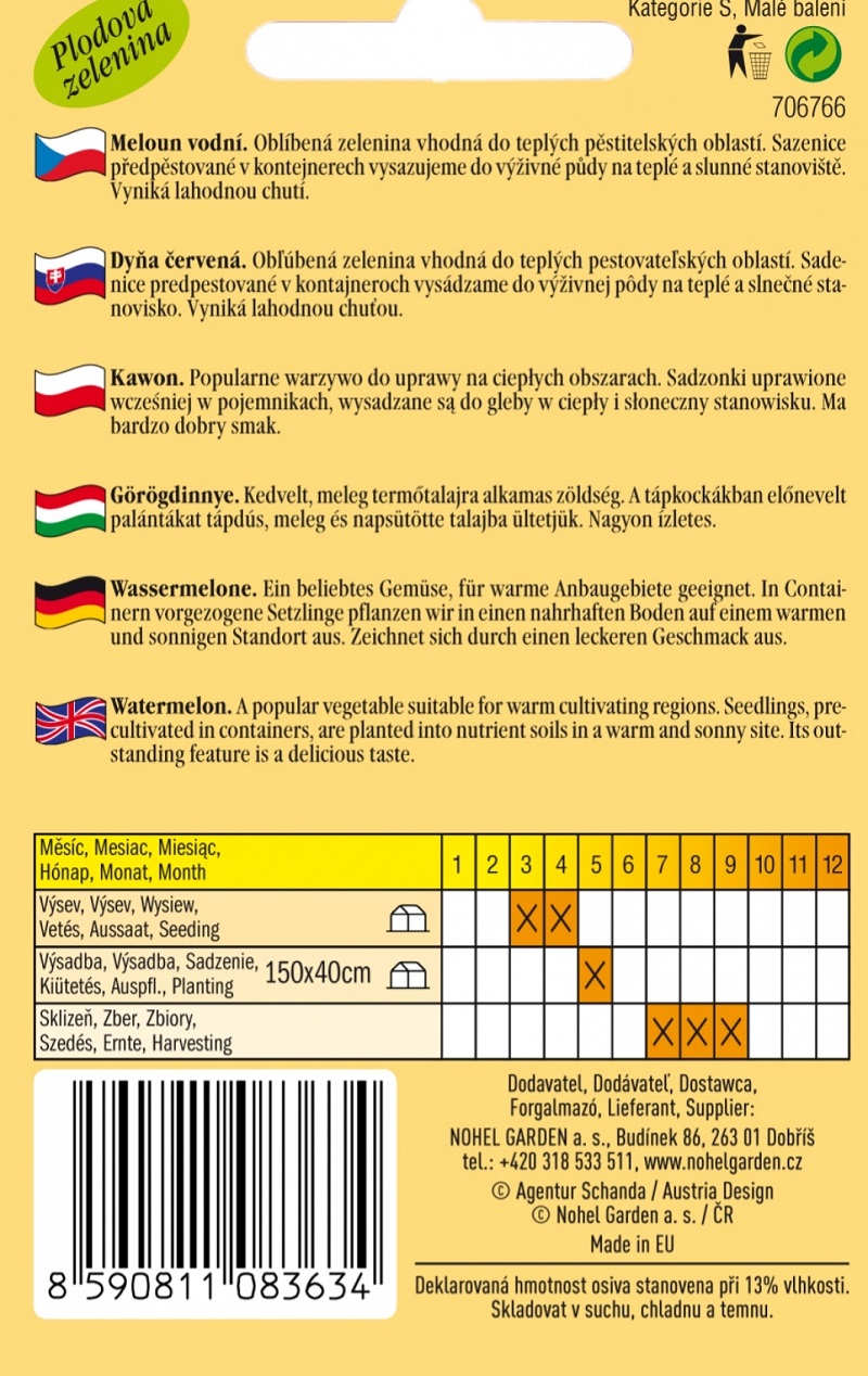 Meloun vodní, žlutý Jánošík (semena)