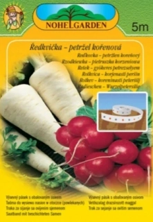 Petržel kořenová Hanácká + Ředkvička Lada, 5m  výsevný pásek